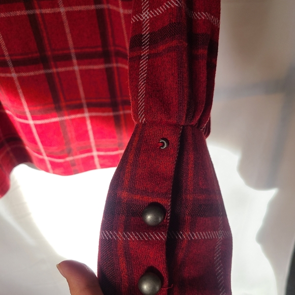 NY Collection women's plus size long sleeve  plaid top, size 1X - Picture 6 of 6